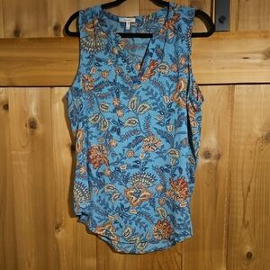Maurices Blue Floral Tank Top
